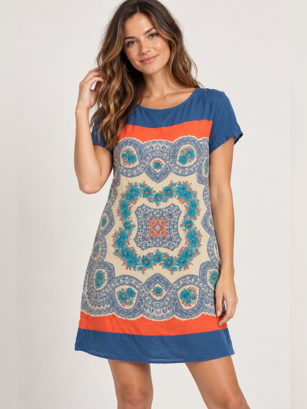 Anthropologie Meadow Rue Calcada Silk Tunic Size Small Multi Colored